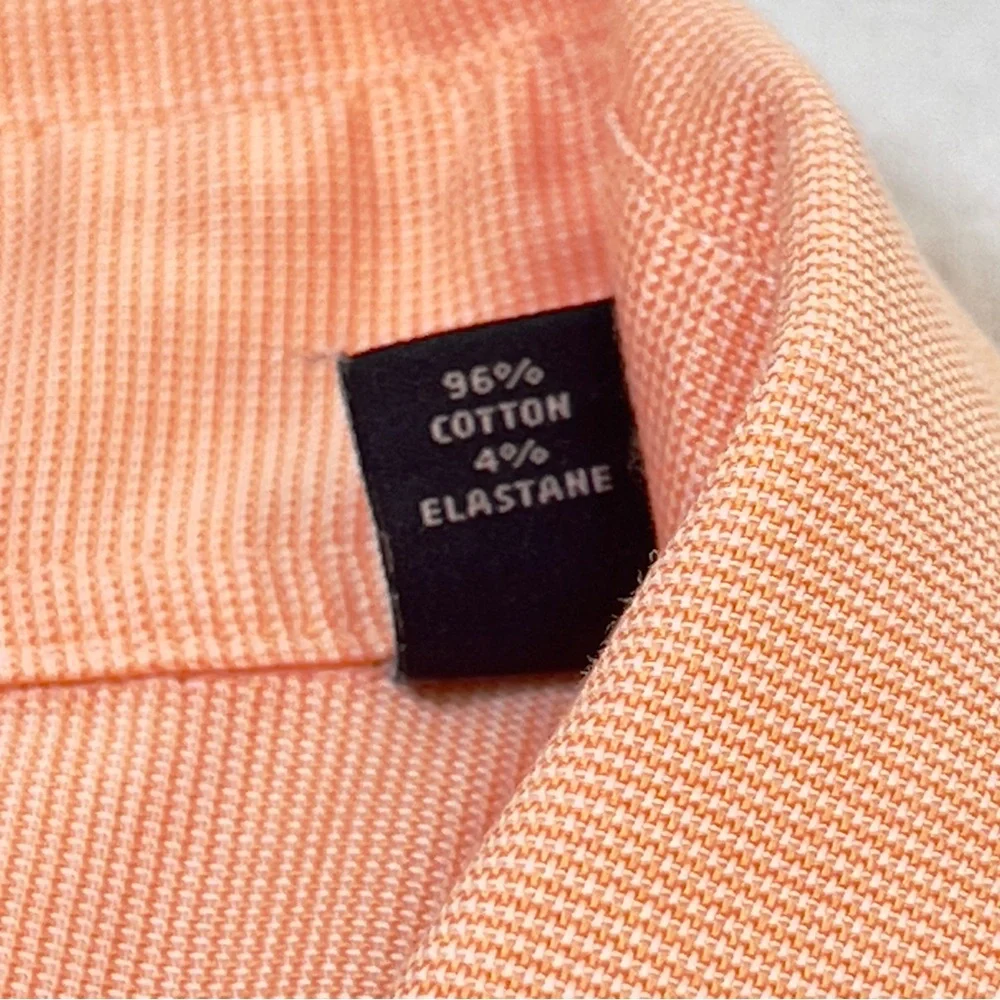 Tommy Hilfiger THFlex Athletic Fit Dress Shirt XL Peach Coral Button Front - Picture 9 of 13